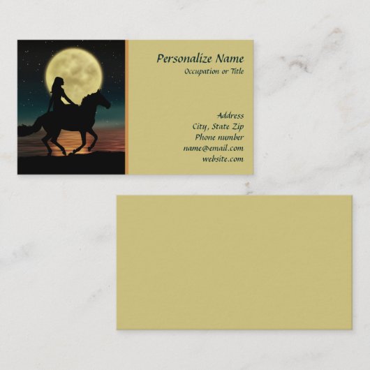 ホースライダーアットナイトフルムーンアウェイビーチ 名刺 (正面/裏面)