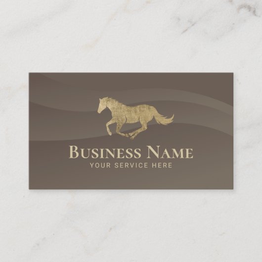 ホースライディングインストラクターポニークラブブラウンウマ科の 名刺 (正面)