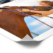 ホースライディング フォトコラージュ テンプレート 白 モダン ポスター (角)