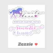 ホースラブインフィニティハート名前をカスタムするブリード文字 シール (シート)