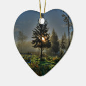 ホースランチサンライズ自然写真 セラミックオーナメント (左)