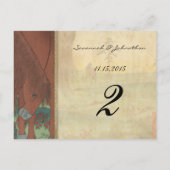 ホースランチファームロッジ結婚ズテーブルナンバーカード ポストカード (裏面)