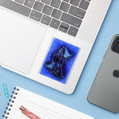 ホースランニングズアットスターリーブルーナイトステッカー シール (ノートパソコンとiPhone)