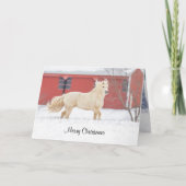 ホースランニングズインスノー折り畳みホリデーカード シーズンカード (正面)