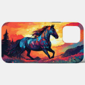 ホースランニングズオンフィールド抽象芸術アート馬好き Case-Mate iPhoneケース (裏面 (横))