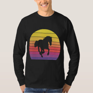 ホースレトロ動揺してヴィンテージ60s 70sサンセットアニメーション tシャツ