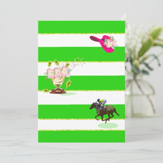 ホースレーシングダービーデイパーティの招待状 招待状 (スタンド正面)