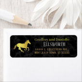 ホースレーシングダービーブラック金ゴールド差出人住所 ラベル (インサイチュ)