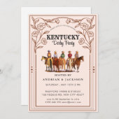 ホースレースダービーパーティの招待状 招待状 (正面/裏面)