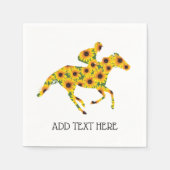 ホースレースブラックアイドスーザン花 スタンダードカクテルナプキン (正面)