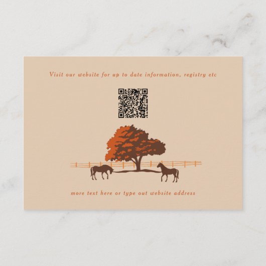 ホースレールフェンスオークウマ結婚ーズ エンクロージャーカード (裏面)