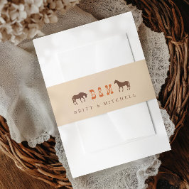ホースレールフェンスオークツリーウェスタン結婚ズウマ 招待状ベリーバンド
