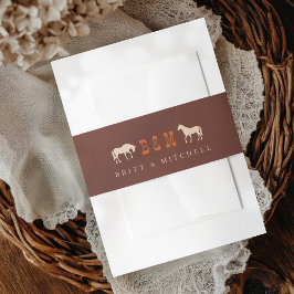 ホースレールフェンスオークツリーウェスタン結婚ズウマ 招待状ベリーバンド