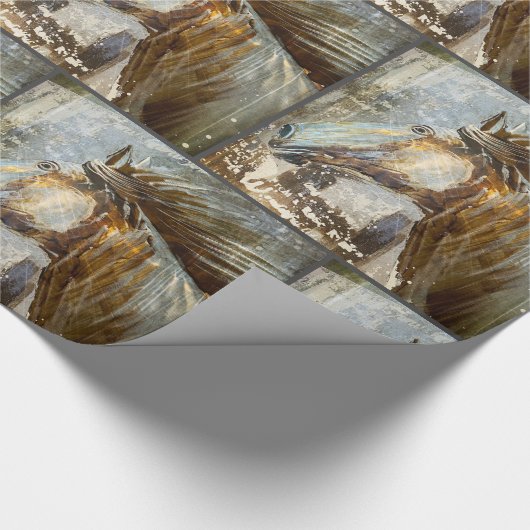 ホースワイルドマスタングカントリーウエスタンカウボーイ ラッピングペーパー (角)