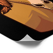 ホースヴァレンティーンズデイシャツポニー乗馬リハート ポスター (角)