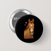ホースヴァレンティーンズデイシャツポニー乗馬リハート 缶バッジ (正面&裏面)