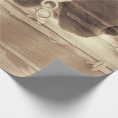 ホースヴィンテージウエスタンセピアウッドデ素朴コパージュ ラッピングペーパー (角)