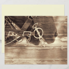 ホースヴィンテージウエスタンセピア素朴ウッドデクページ