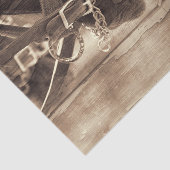 ホースヴィンテージウエスタンセピア素朴ウッドデクページ 薄葉紙 (詳細)