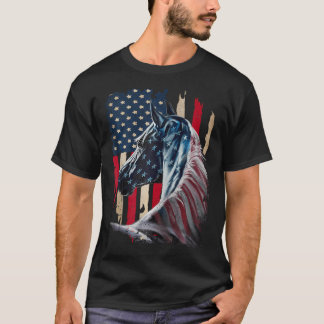 ホースヴィンテージプリントオンバックジップ Tシャツ