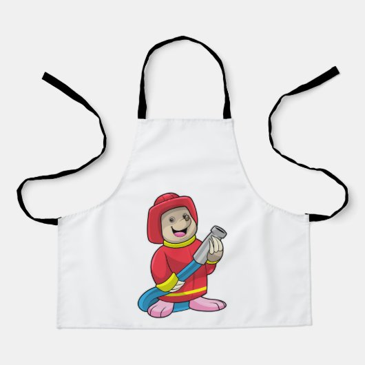 ホース付きホクロ消防士 エプロン (正面)