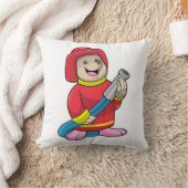 ホース付きホクロ消防士 クッション (ブランケット)