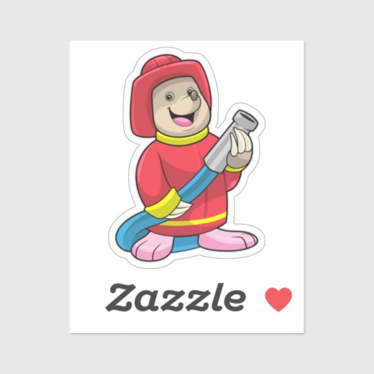 ホース付きホクロ消防士 シール (シート)