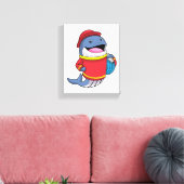 ホース付き消防士として鯨 キャンバスプリント (インサイチュ (リビング))