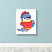 ホース付き消防士として鯨 キャンバスプリント (インサイチュ (ウッドフロア))