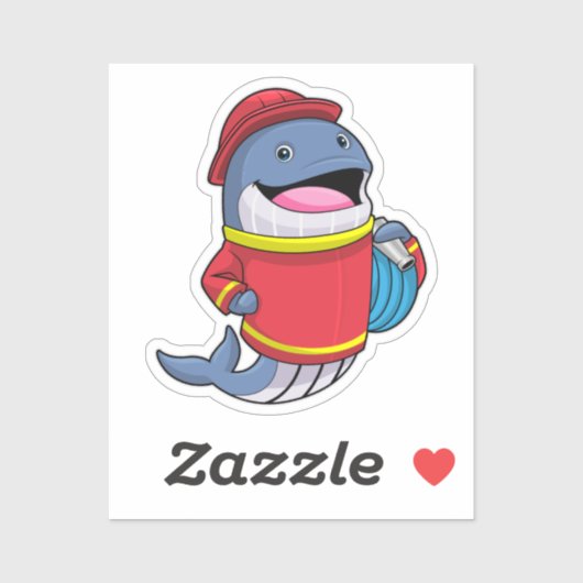 ホース付き消防士として鯨 シール (シート)