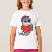 ホース付き消防士として鯨 Tシャツ (正面)