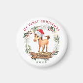 ホース初めてのクリスマス馬好き マグネット (正面)