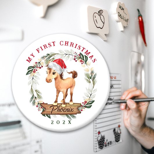 ホース初めてのクリスマス馬好き マグネット