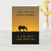 ホース勇気付けられるトラストセルフカード カード (黄色い花)