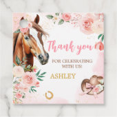 ホース女性のカーボーイバースデーパーティースクエア フェイバータグ (正面)