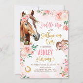ホース女性のカーボーイバースデーパーティー 招待状 (正面)