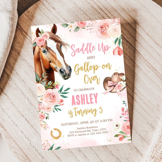 ホース女性のカーボーイバースデーパーティー 招待状