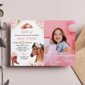 ホース女性のカーボーイ誕生日フォト招待状 招待状