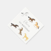 ホース女性のカーボーイ馬術エレガント第1誕生日 スタンダードカクテルナプキン (角)