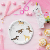 ホース女性のカーボーイ馬術エレガント第1誕生日 ペーパープレート (パーティー)