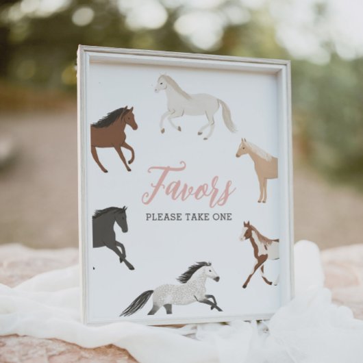 ホース女性のカーボーイ馬術誕生日ウィズサイン ポスター