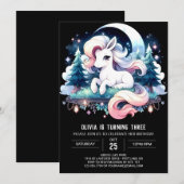 ホース威厳のあるモダン誕生日 招待状 (正面/裏面)