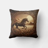 ホース威厳のある走ズスルーゴールデンフィールド クッション (裏面)