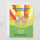 ホース婚約パーティかわいいウマ科のお祝い 招待状 (正面)