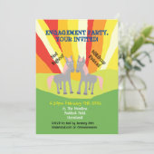 ホース婚約パーティかわいいウマ科のお祝い 招待状 (スタンド正面)