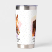 ホース引用文コーヒーエクエストランピンクキュートポニー 保温保冷タンブラー (左面)