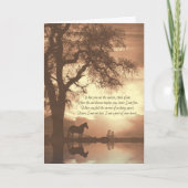 ホース悔やみや弔慰セピアとオークツリー カード (正面)