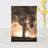 ホース悔やみや弔慰セピアホース&オークツリー カード (黄色い花)