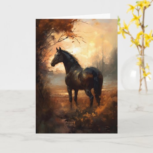 ホース悔やみや弔慰ピースピースサンセットエクストリアン カード (黄色い花)