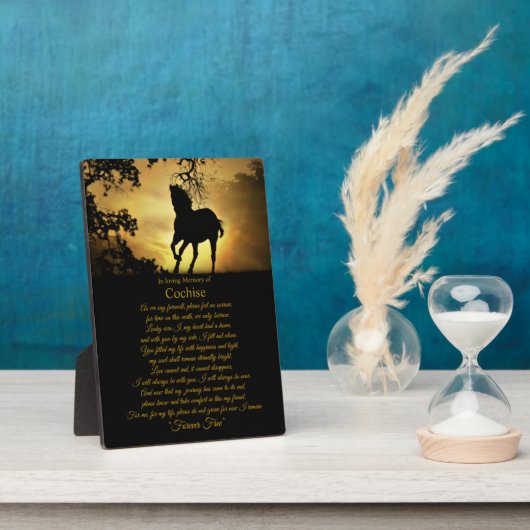 ホース悔やみや弔慰メモリアル名前をカスタムする フォトプラーク (側面)